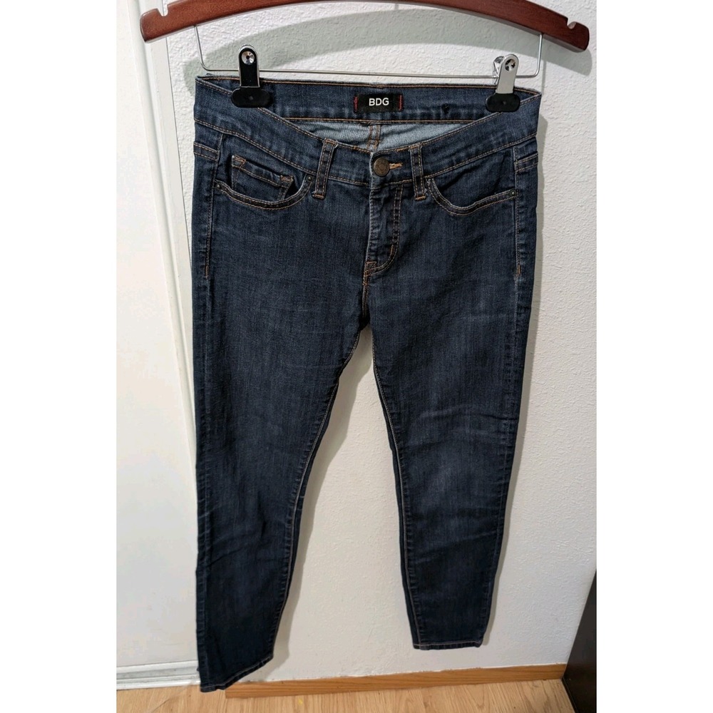 BDG Skinny Jeans Denim Women's Waist 14 Inseam 26 Dark‎ Wash Ankle Pants Stretch